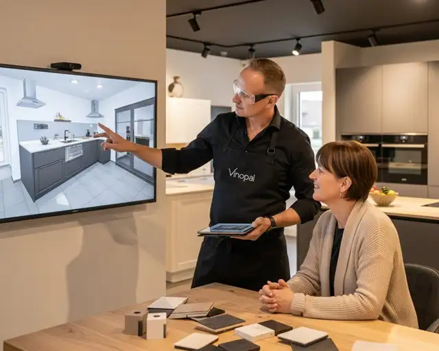 Individuelle 3D-Küchenplanung bei Vinopal – Ihr Fachberater in Freystadt zeigt moderne Küchendesigns.